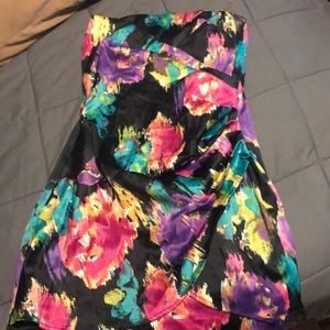 Strapless silky dress